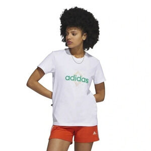 adidas t-shirt women small white woven sport